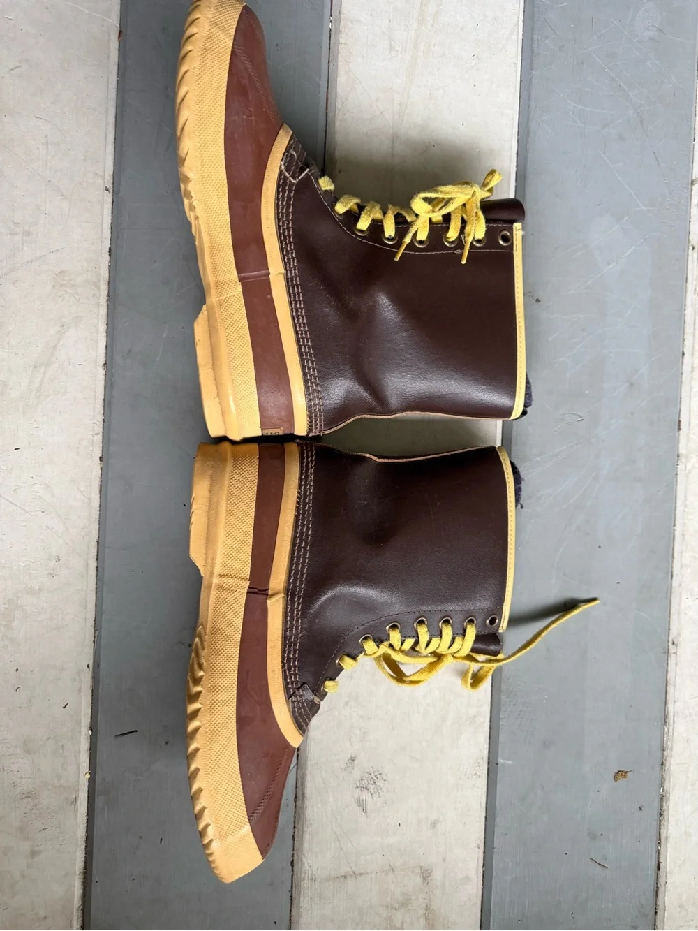Sorel Brown and Yellow Lace-Up Men's Duck Boots Sz13
